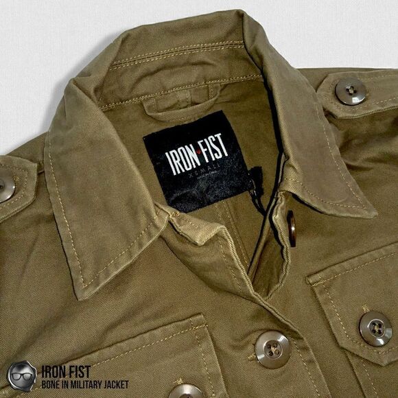 DOLLS KILL IRON FIST BONE IN MILITARY CHORE JACKET OLIVE GREEN WOMEN’S SIZE XS - Picture 5 of 15